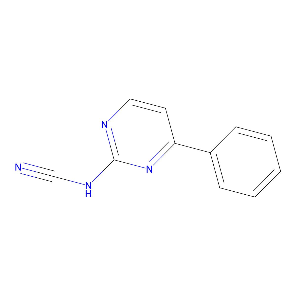 (4-Phenylpyrimidin-2-yl)cyanamide molecular structure, CAS 140369-51-3