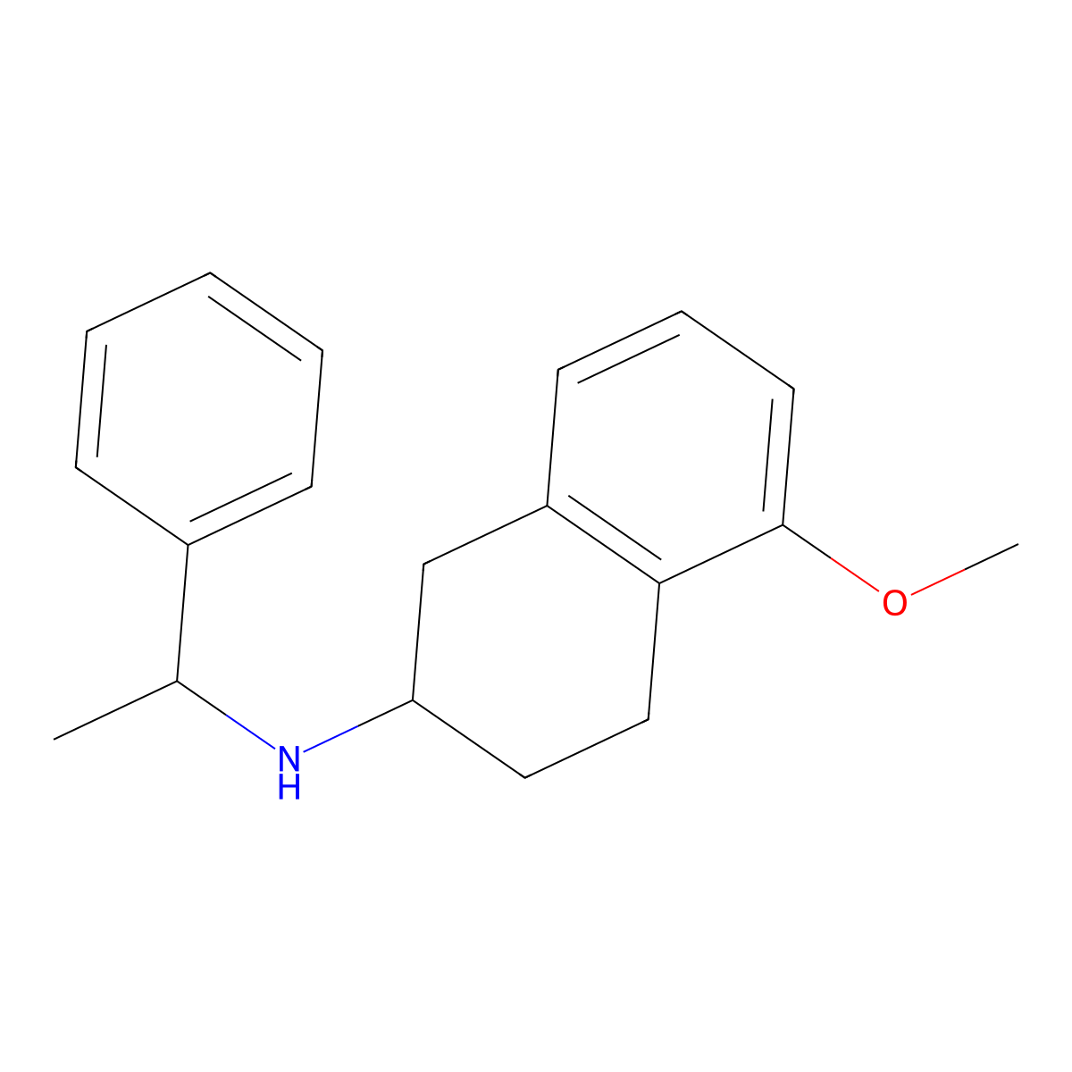 (S)-5-Methoxy-N-((R)-1-phenylethyl)-1,2,3,4-tetrahydronaphthalen-2-amine molecular structure, CAS 1403690-99-2