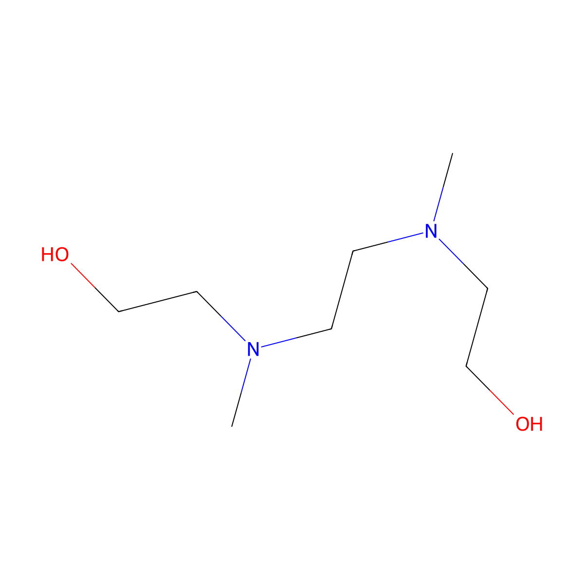 2,2'-(Ethane-1,2-diylbis(methylazanediyl))diethanol molecular structure, CAS 14037-83-3
