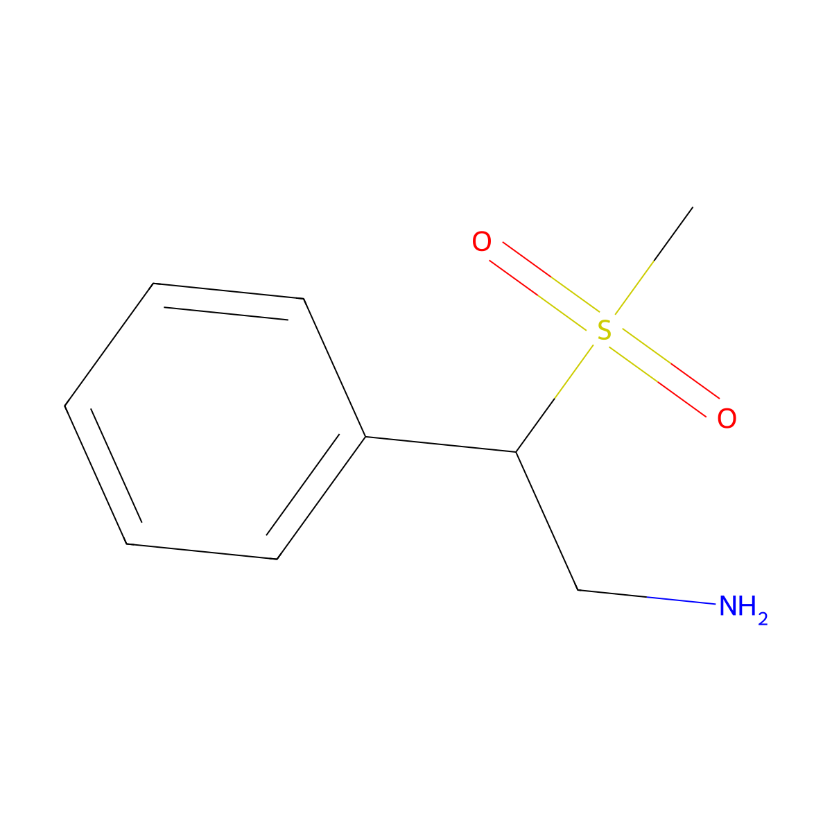 2-Methanesulfonyl-2-phenylethan-1-amine molecular structure, CAS 140373-14-4