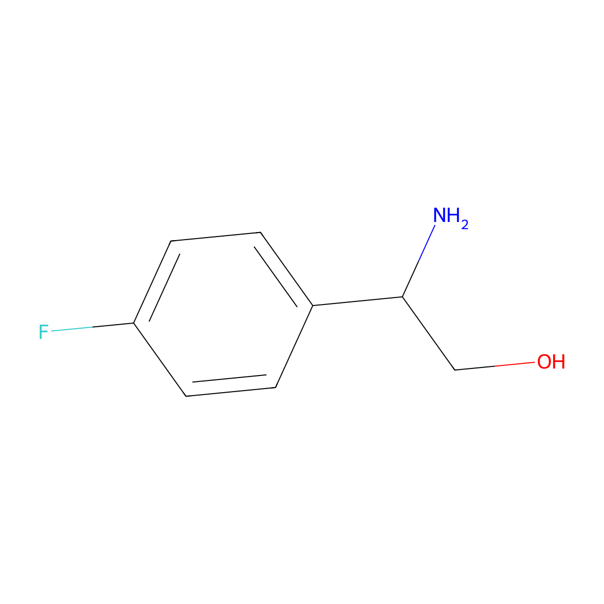 2-Amino-2-(4-fluorophenyl)ethanol molecular structure, CAS 140373-17-7
