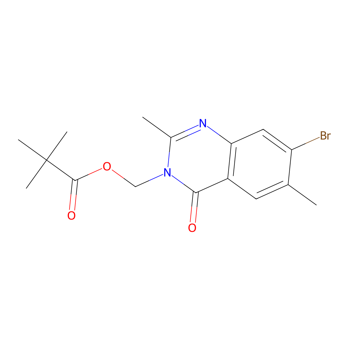 (7-Bromo-2,6-dimethyl-4-oxoquinazolin-3(4H)-yl)methyl pivalate molecular structure, CAS 140373-65-5