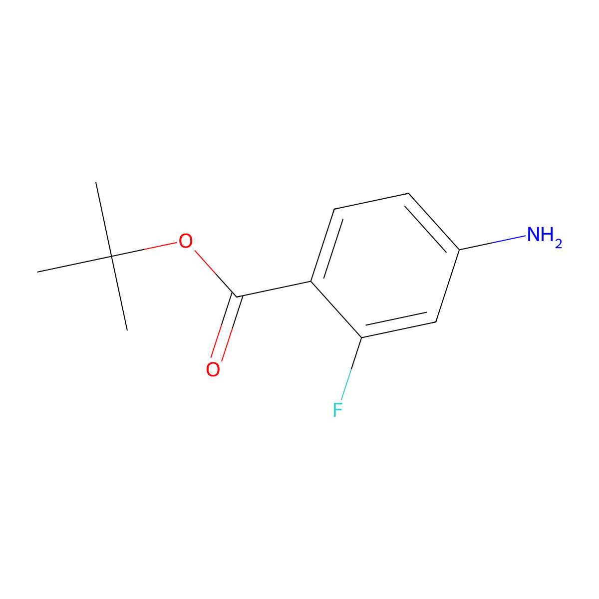 Tert-butyl 4-amino-2-fluorobenzoate molecular structure, CAS 140373-77-9