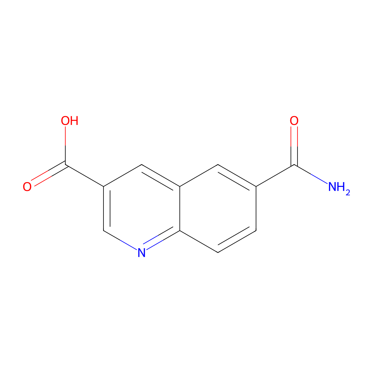 6-Carbamoylquinoline-3-carboxylic acid molecular structure, CAS 1403746-66-6