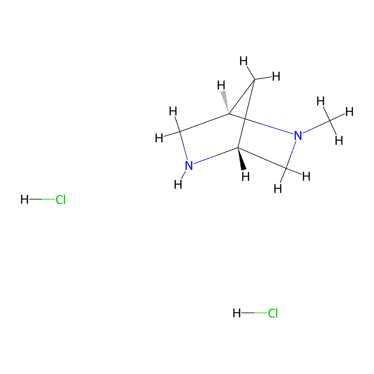 (1R,4R)-2-methyl-2,5-diazabicyclo(2.2.1)heptane dihydrochloride molecular structure, CAS 1403763-25-6
