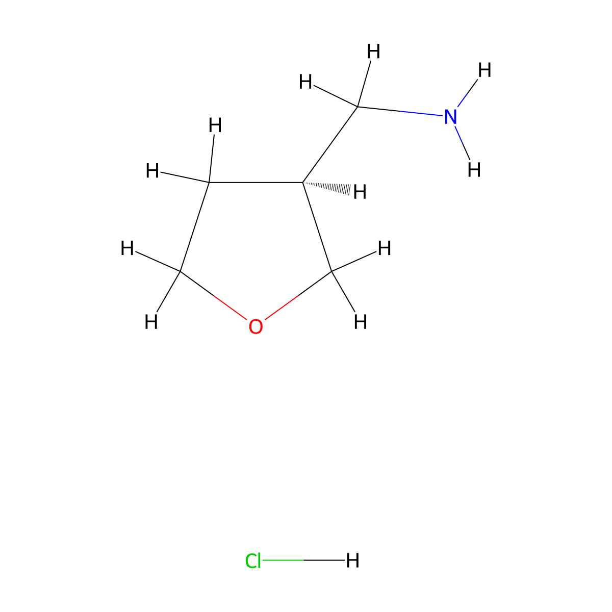 (S)-(Tetrahydrofuran-3-yl)methanamine hydrochloride molecular structure, CAS 1403763-27-8