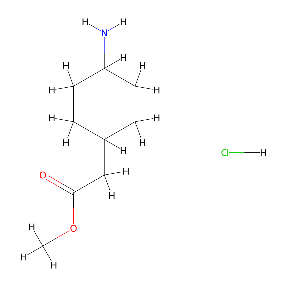 Methyl 2-(4-aminocyclohexyl)acetate hydrochloride molecular structure, CAS 1403764-76-0