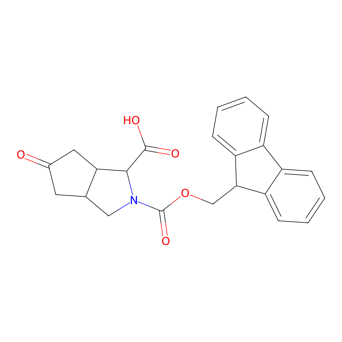 2-(((9H-Fluoren-9-yl)methoxy)carbonyl)-5-oxooctahydrocyclopenta[c]pyrrole-1-carboxylic acid molecular structure, CAS 1403766-58-4