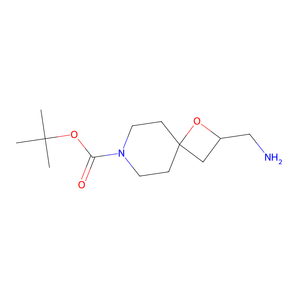 Tert-butyl 2-(aminomethyl)-1-oxa-7-azaspiro(3.5)nonane-7-carboxylate molecular structure, CAS 1403766-68-6