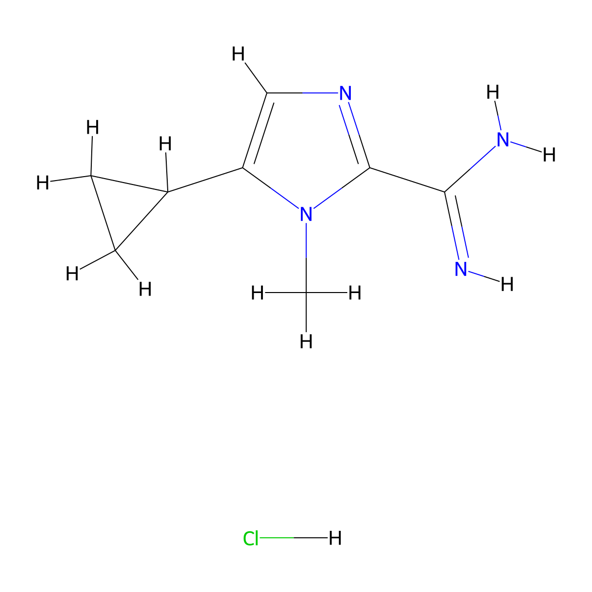 5-cyclopropyl-1-methyl-1H-imidazole-2-carboximidamide hydrochloride molecular structure, CAS 1403766-70-0