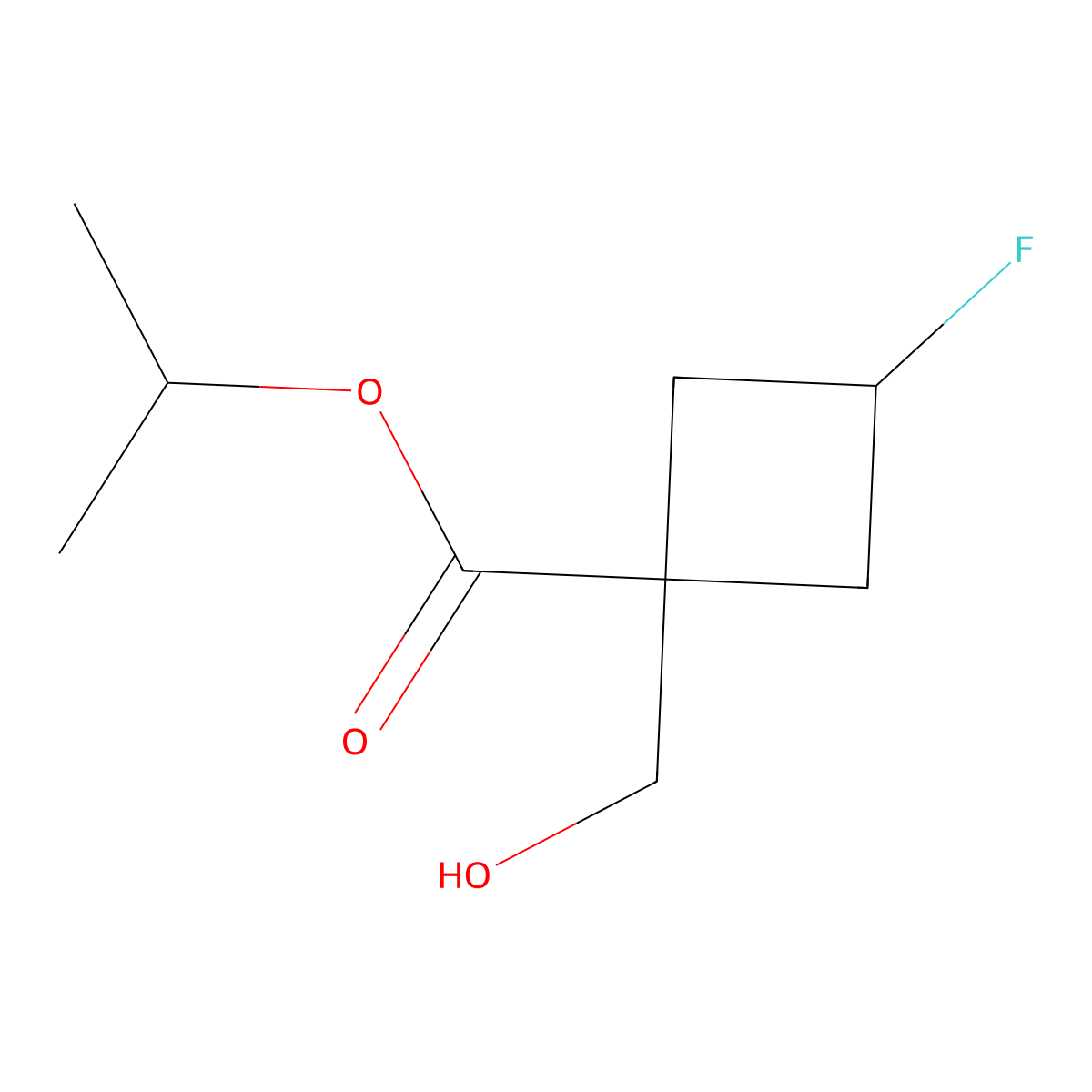 3-Fluoro-1-hydroxymethyl-cyclobutanecarboxylic acid isopropyl ester molecular structure, CAS 1403766-71-1