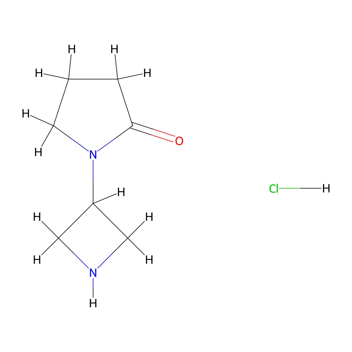 1-(Azetidin-3-yl)pyrrolidin-2-one hydrochloride molecular structure, CAS 1403766-91-5