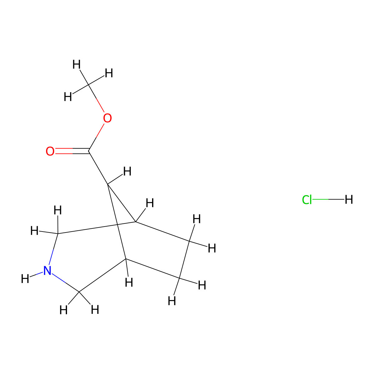Methyl 3-azabicyclo[3.2.1]octane-8-carboxylate hydrochloride molecular structure, CAS 1403766-94-8