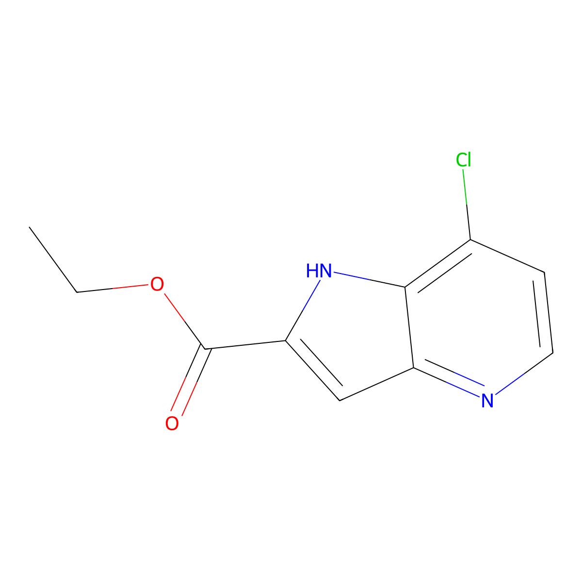 Ethyl 7-chloro-1h-pyrrolo[3,2-b]pyridine-2-carboxylate molecular structure, CAS 1403766-98-2