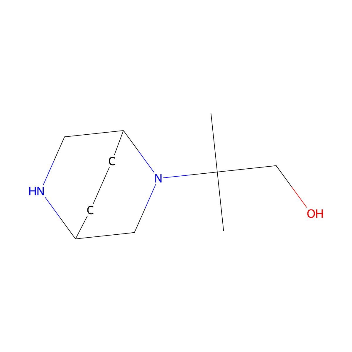 2-(2,5-Diazabicyclo[2.2.2]octan-2-YL)-2-methylpropan-1-OL molecular structure, CAS 1403767-01-0