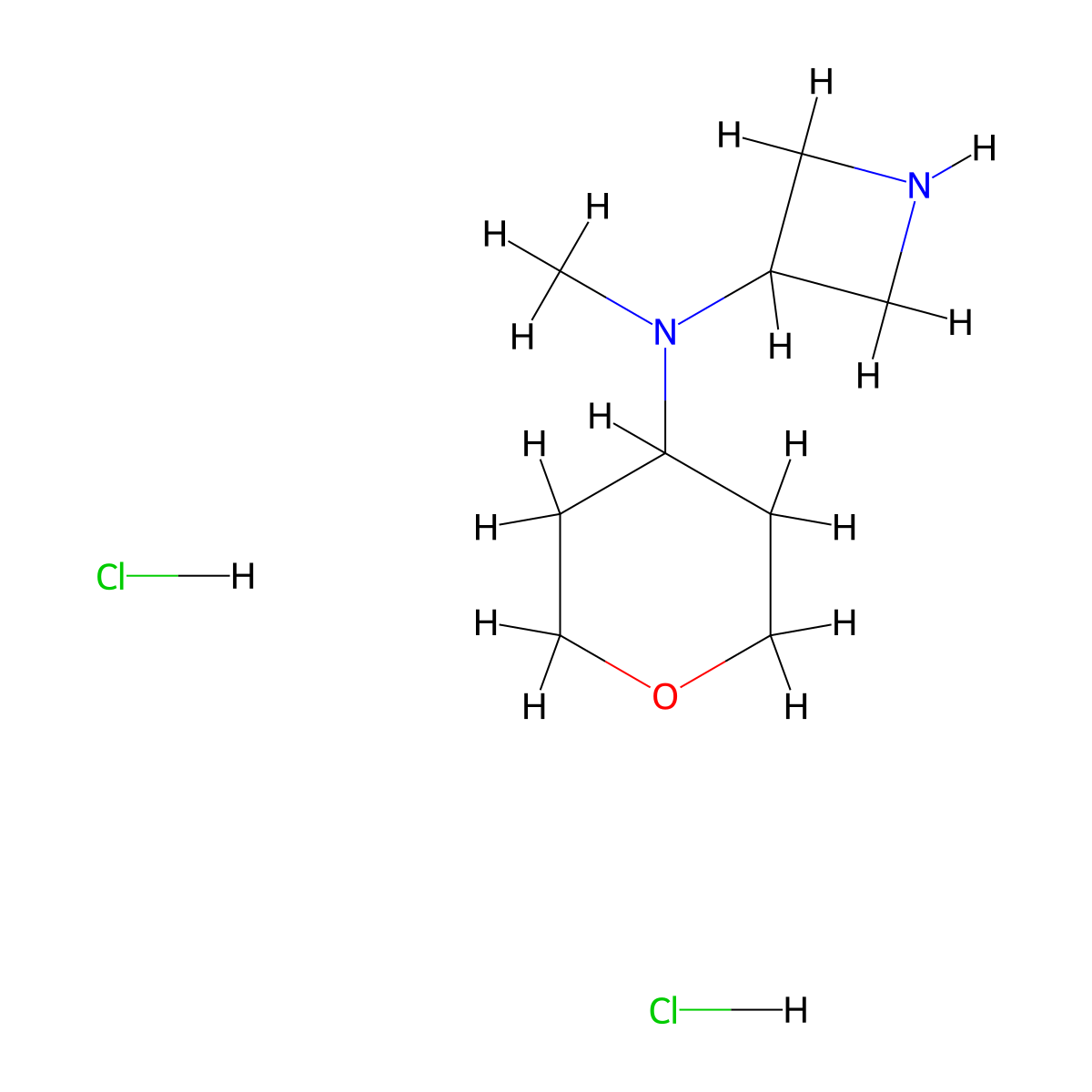 N-Methyl-N-(tetrahydro-2H-pyran-4-yl)azetidin-3-amine dihydrochloride molecular structure, CAS 1403767-06-5