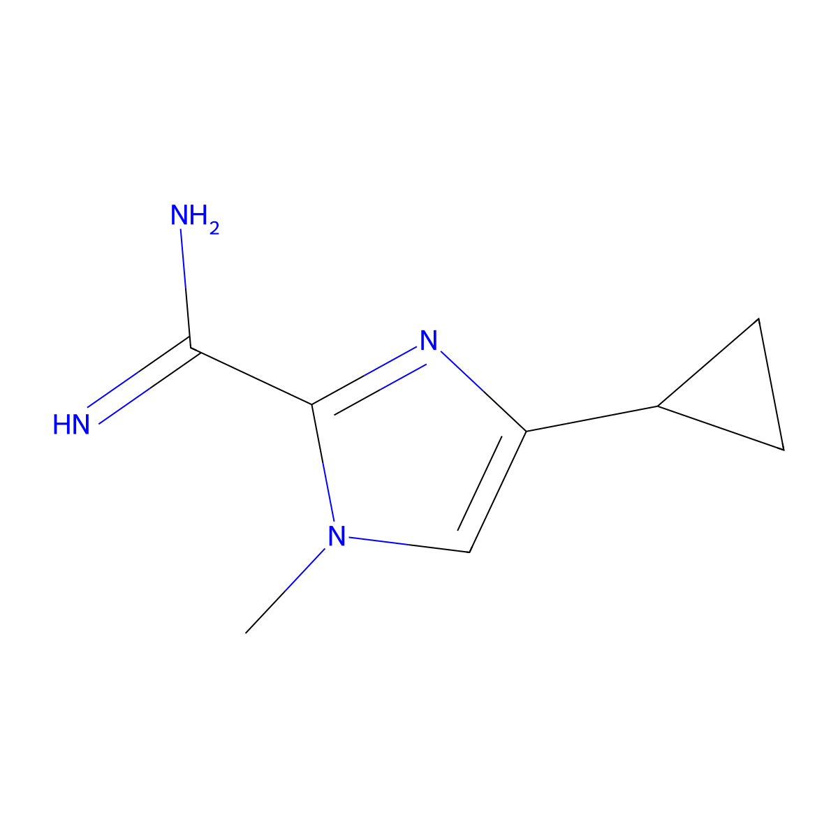 4-Cyclopropyl-1-methyl-1H-imidazole-2-carboxamidine molecular structure, CAS 1403767-12-3