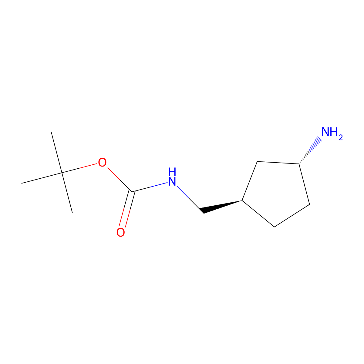 trans-(3-Amino-cyclopentylmethyl)-carbamic acid tert-butyl ester molecular structure, CAS 1403767-14-5
