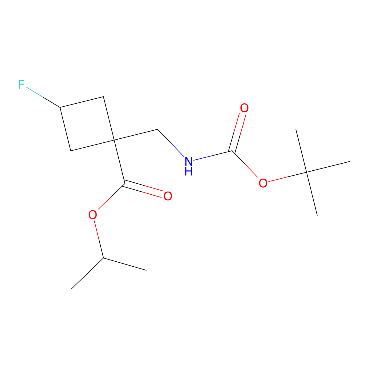 1-(Boc-aminomethyl)-3-fluorocyclobutanecarboxylic acid isopropyl ester molecular structure, CAS 1403767-16-7
