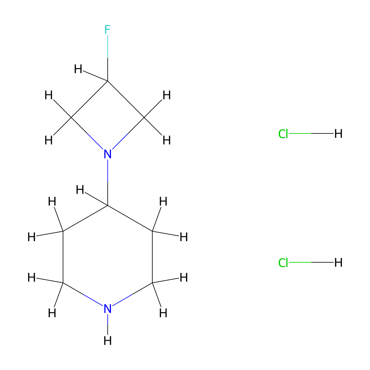 4-(3-Fluoroazetidin-1-yl)piperidine dihydrochloride molecular structure, CAS 1403767-21-4