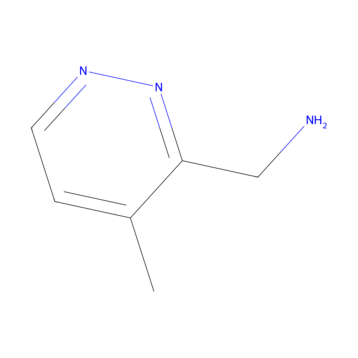 (4-Methylpyridazin-3-yl)methanamine molecular structure, CAS 1403767-23-6