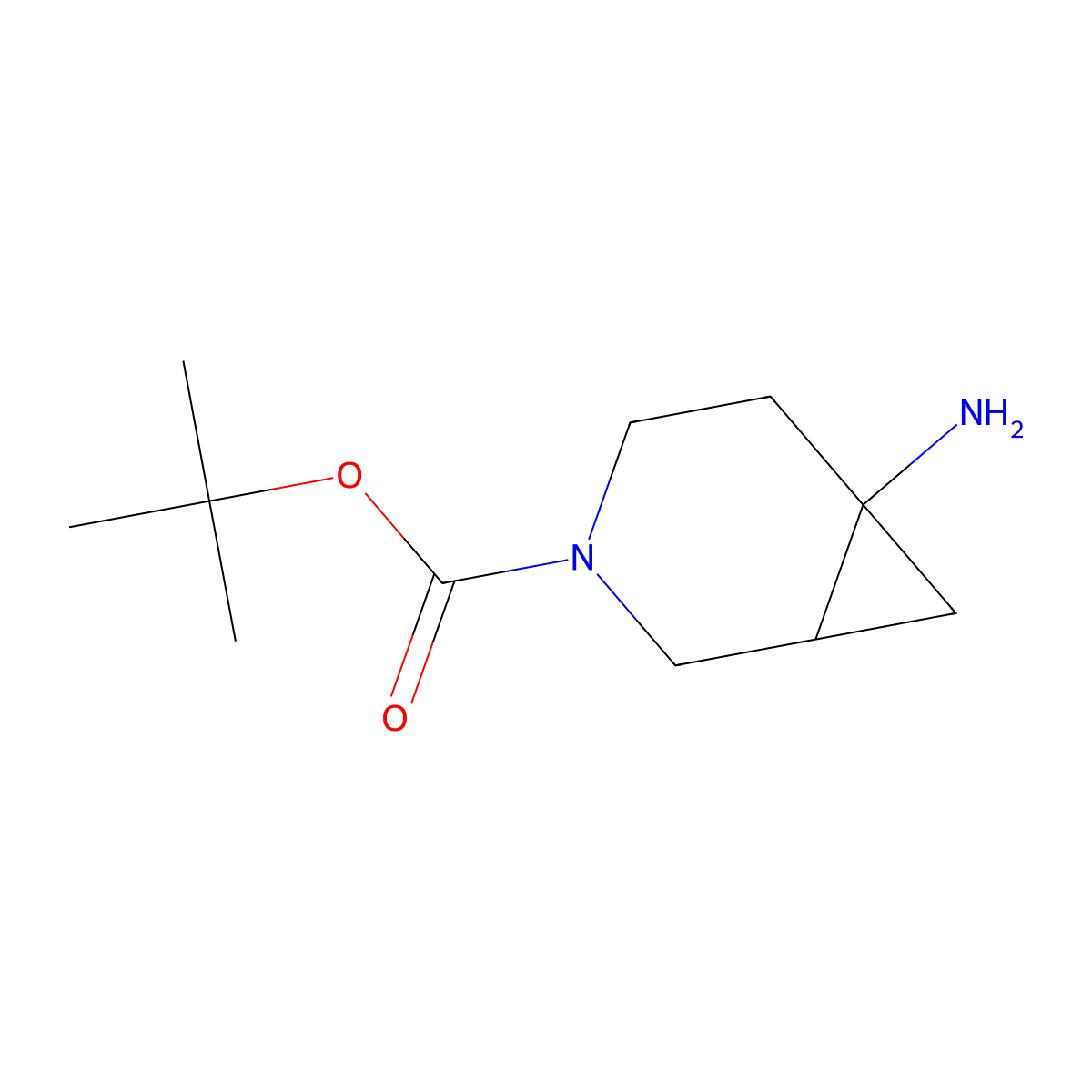 Tert-butyl 6-amino-3-azabicyclo[4.1.0]heptane-3-carboxylate molecular structure, CAS 1403767-24-7