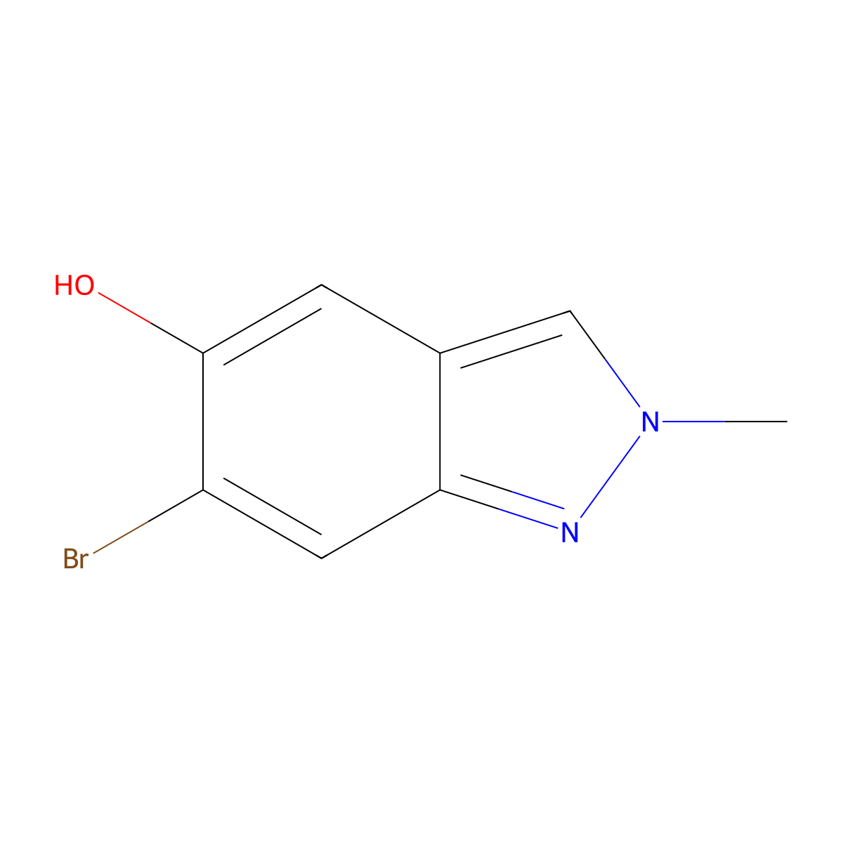 6-bromo-2-methyl-2H-indazol-5-ol molecular structure, CAS 1403767-25-8