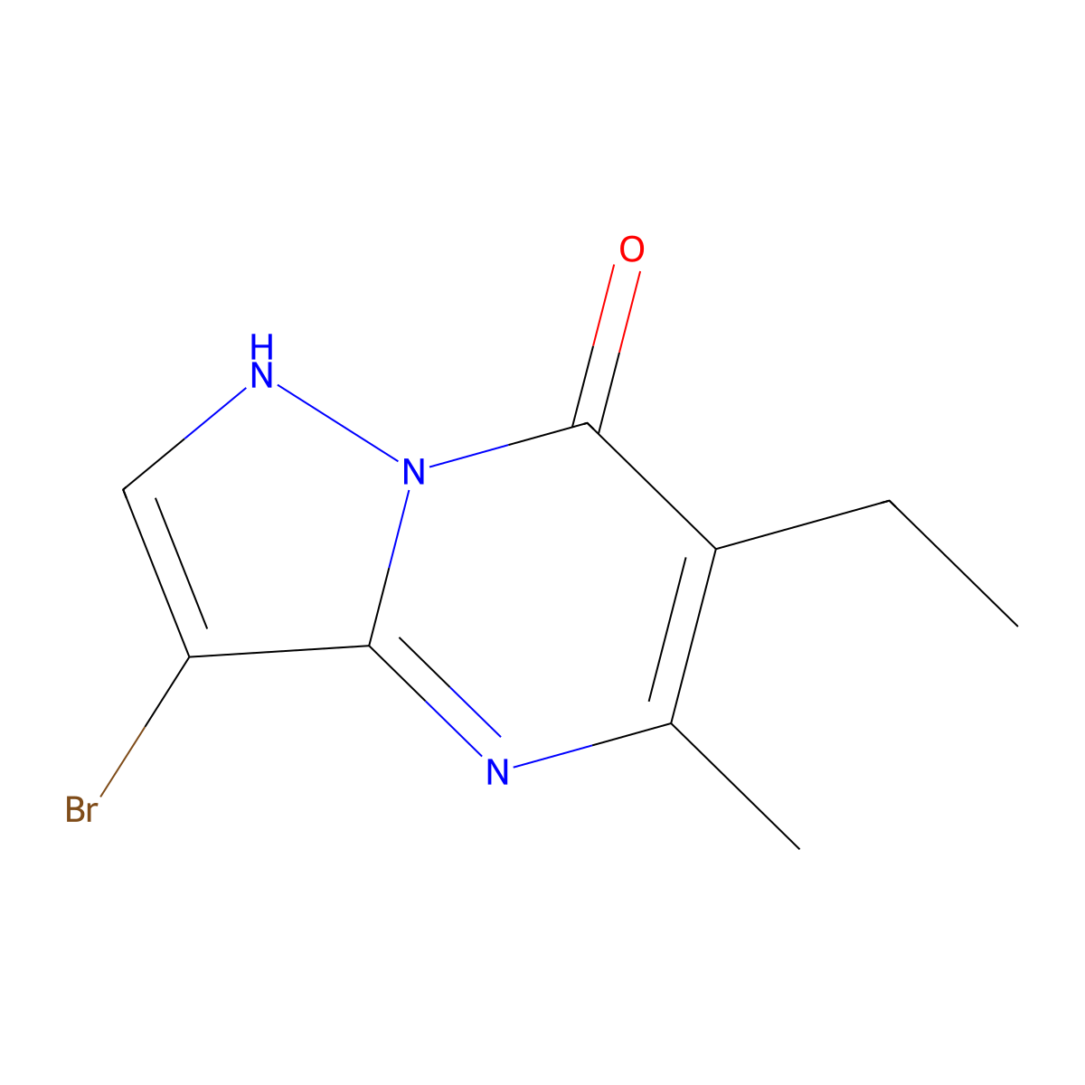 3-Bromo-6-ethyl-5-methylpyrazolo[1,5-A]pyrimidin-7(4H)-one molecular structure, CAS 1403767-27-0