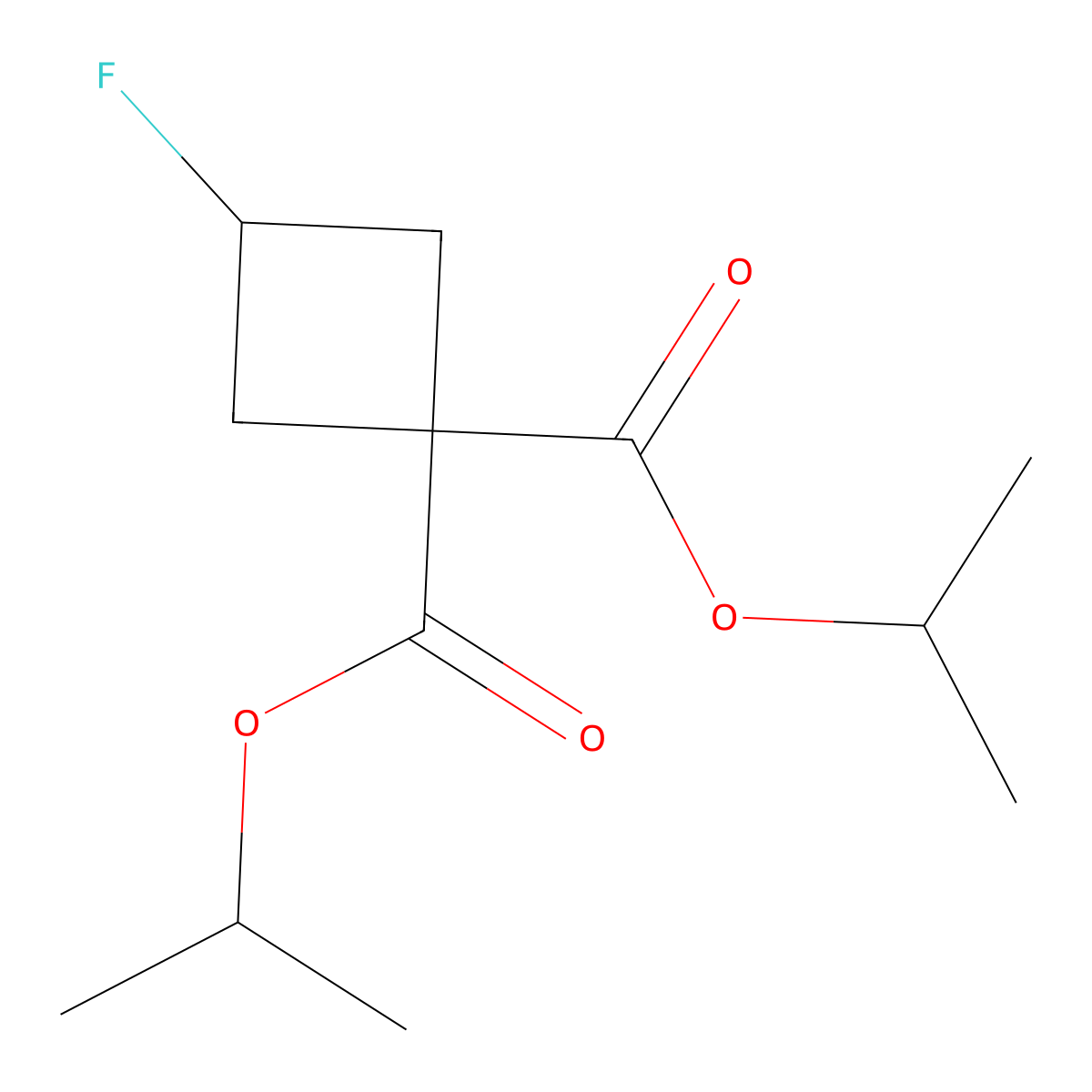 Diisopropyl 3-fluorocyclobutane-1,1-dicarboxylate molecular structure, CAS 1403767-29-2