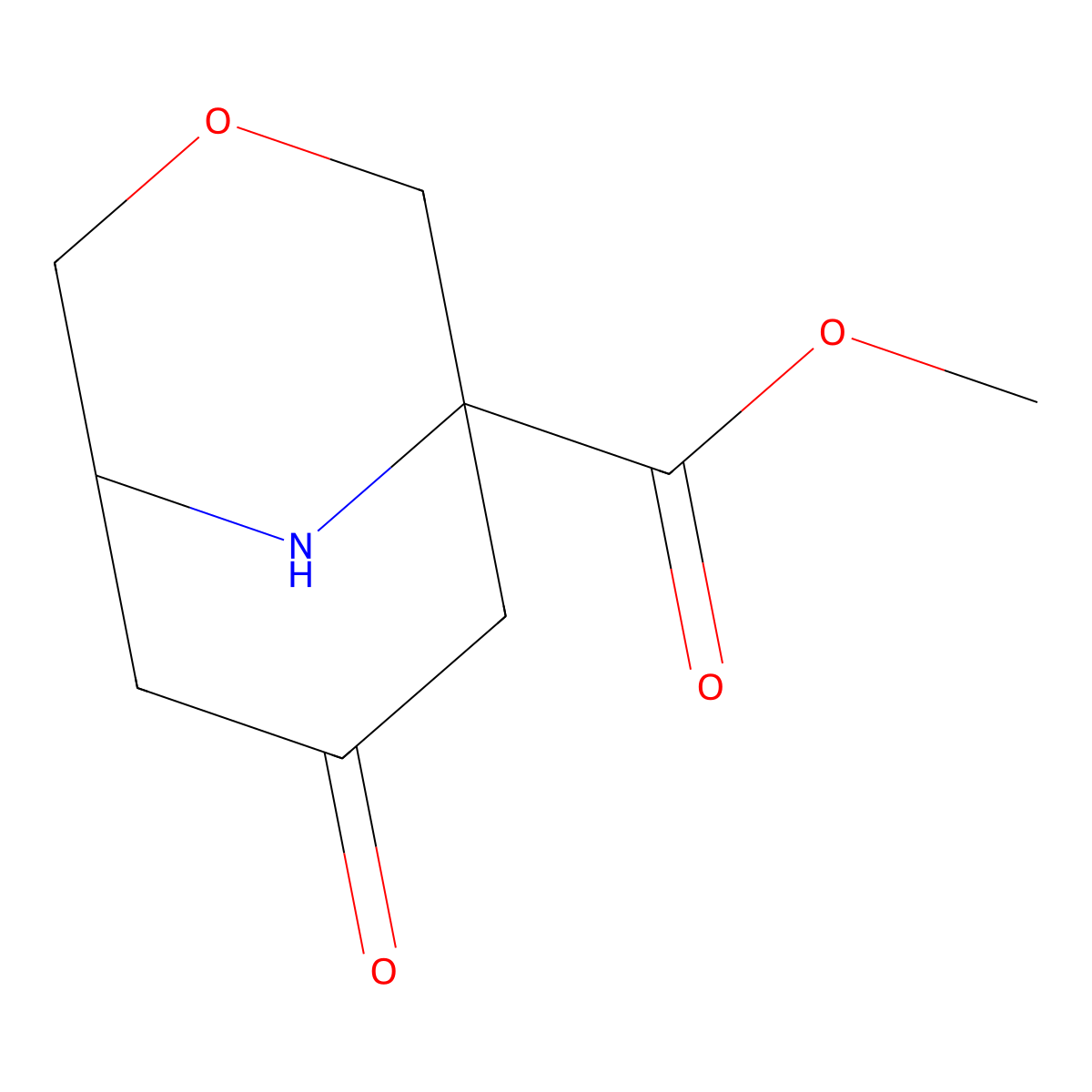 7-Oxo-3-oxa-9-aza-bicyclo[3.3.1]nonane-1-carboxylic acid methyl ester molecular structure, CAS 1403767-30-5