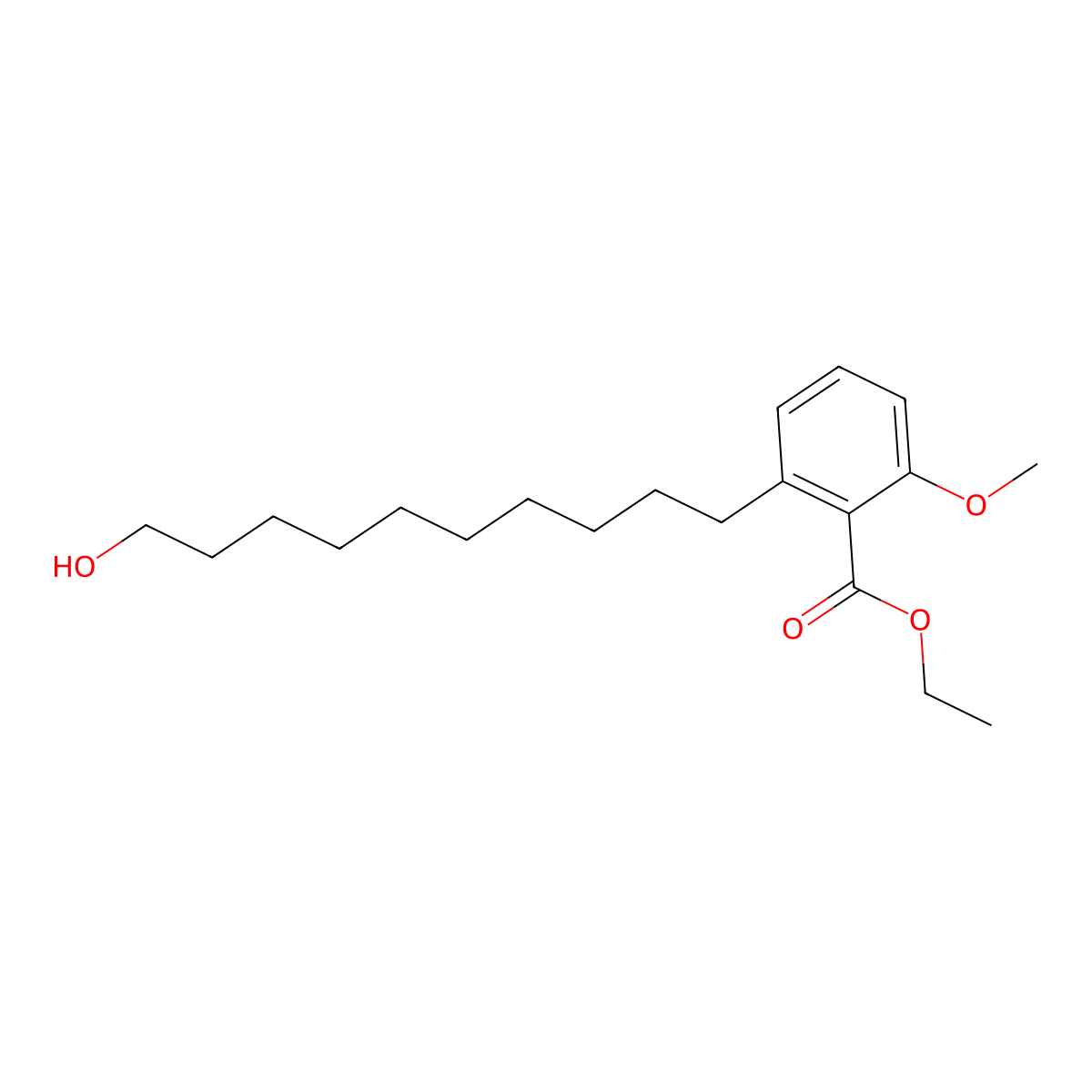 Ethyl 2-(10-hydroxydecyl)-6-methoxybenzoate molecular structure, CAS 1403767-31-6