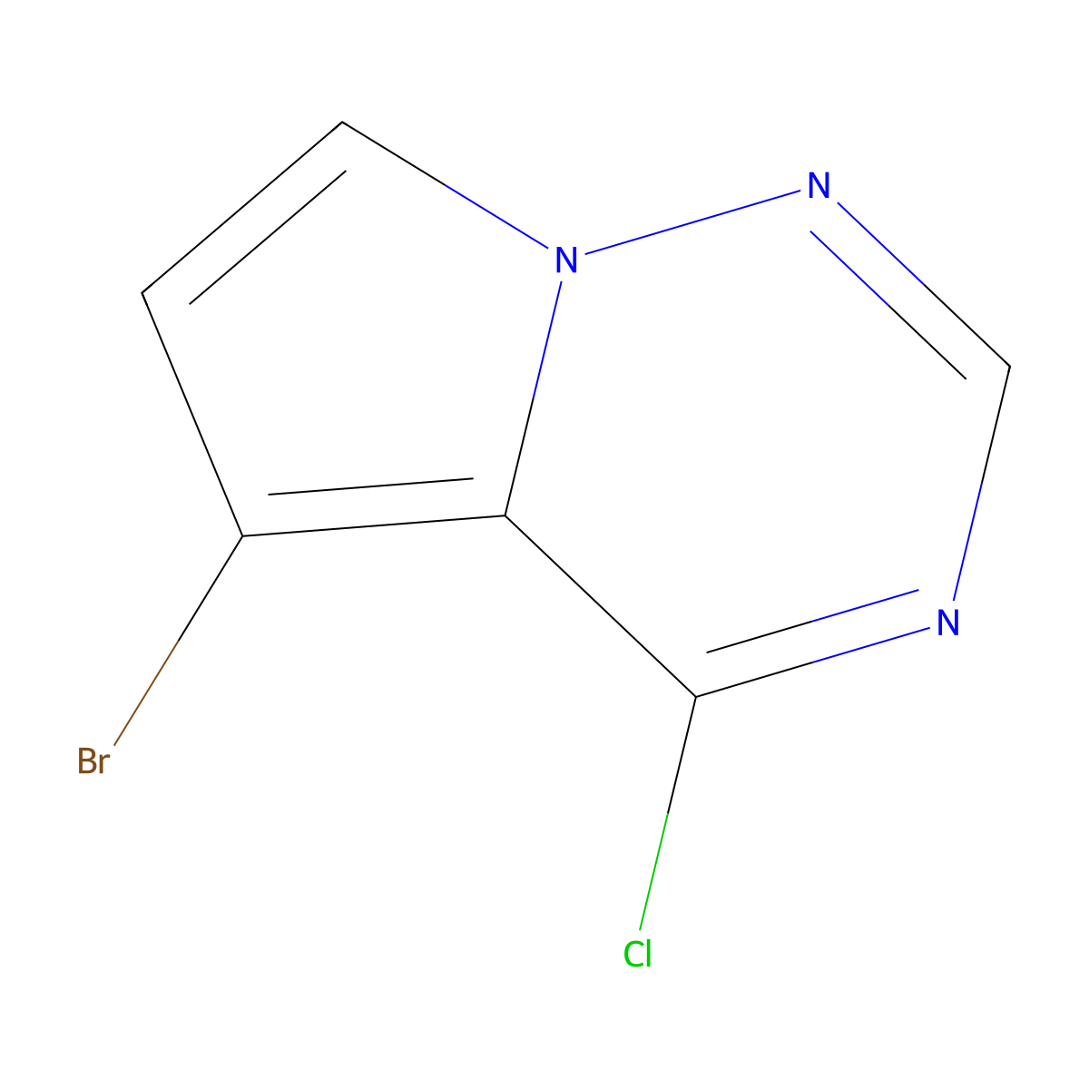 5-Bromo-4-chloropyrrolo[2,1-f][1,2,4]triazine molecular structure, CAS 1403767-33-8
