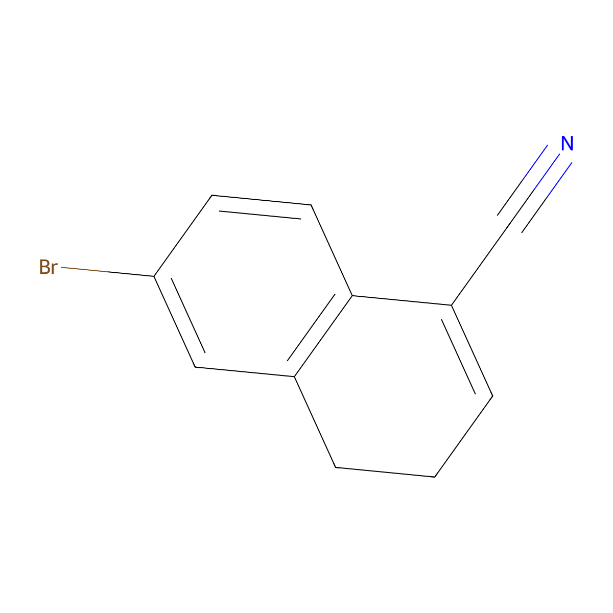 1-Naphthalenecarbonitrile, 6-bromo-3,4-dihydro- molecular structure, CAS 140377-97-5