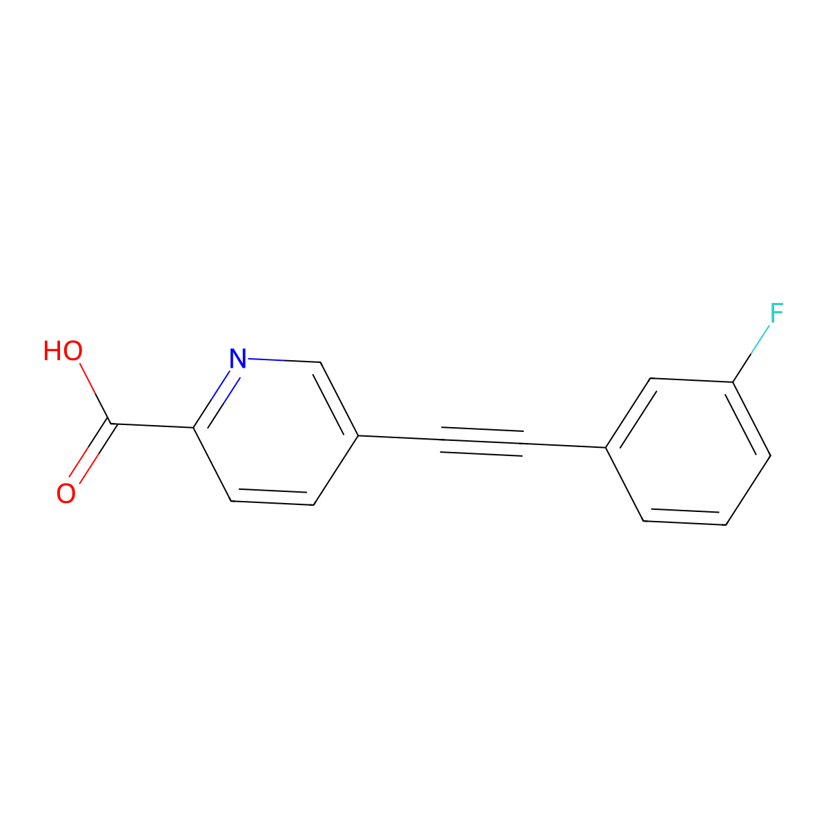 5-((3-Fluorophenyl)ethynyl)picolinic acid molecular structure, CAS 1403771-21-0
