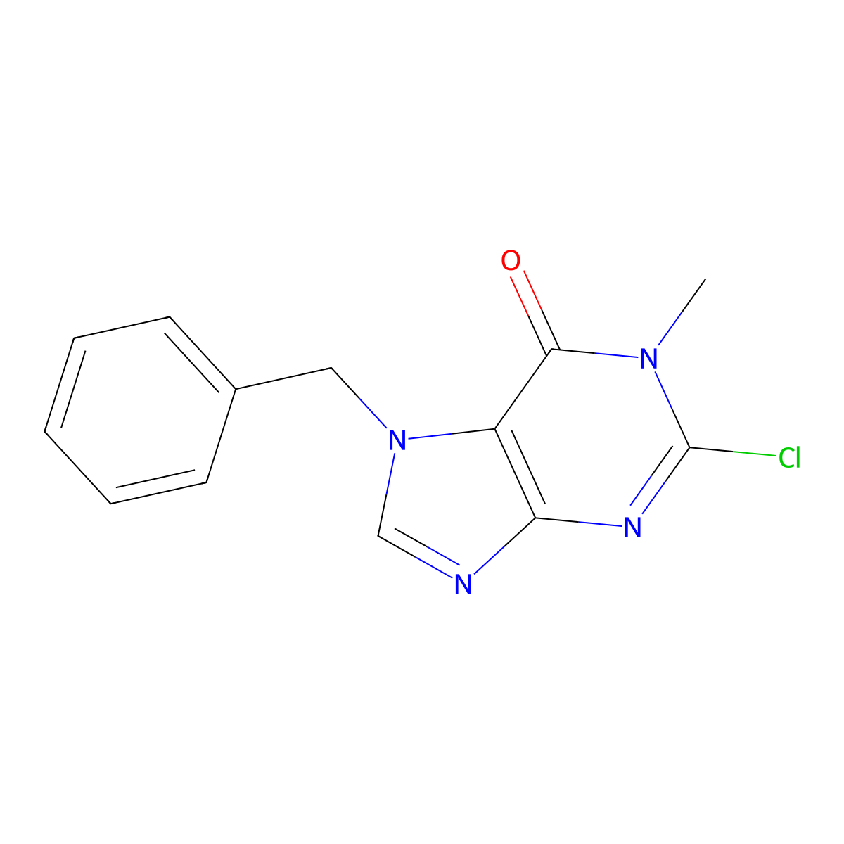 7-benzyl-2-chloro-1-methyl-1,7-dihydro-6H-purin-6-one molecular structure, CAS 140379-24-4
