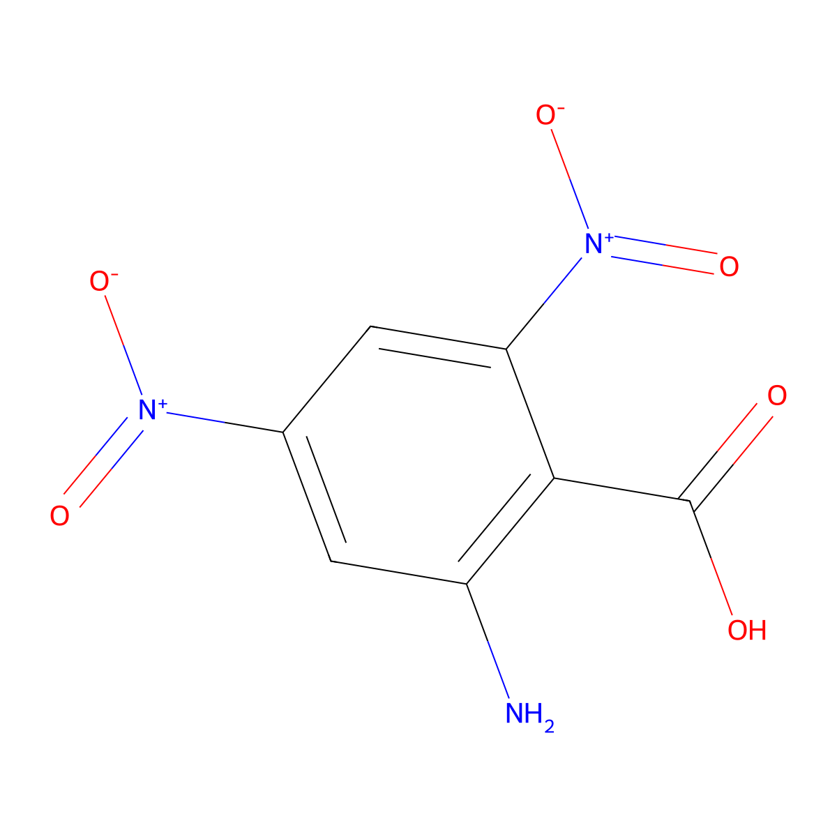 2-Amino-4,6-dinitrobenzoic acid molecular structure, CAS 140380-55-8
