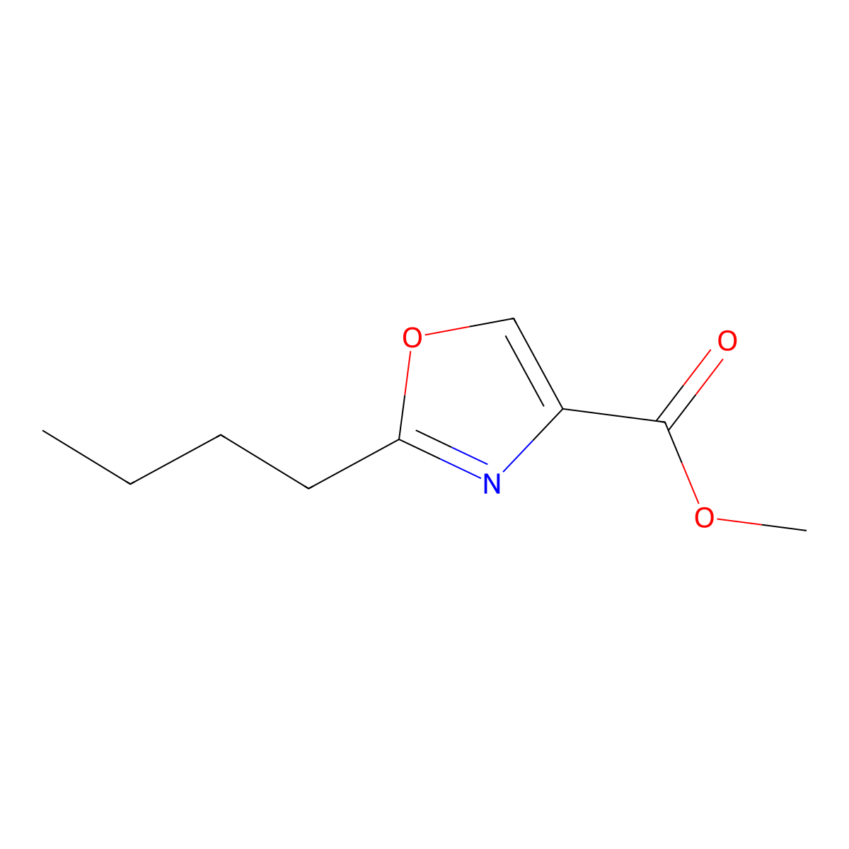 Methyl 2-butyloxazole-4-carboxylate molecular structure, CAS 140381-01-7