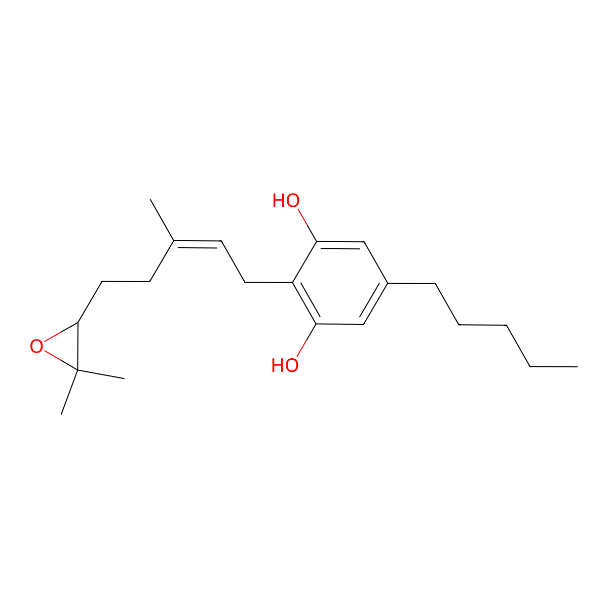 6',7'-epoxy Cannabigerol molecular structure, CAS 140381-46-0