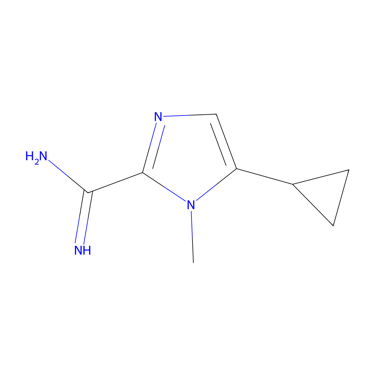 5-Cyclopropyl-1-methyl-imidazole-2-carboxamidine molecular structure, CAS 1403813-28-4