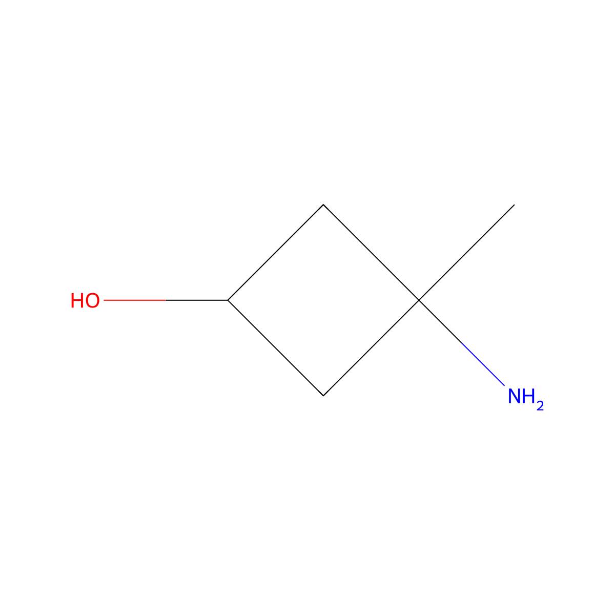 3-Amino-3-methylcyclobutan-1-ol molecular structure, CAS 1403813-31-9