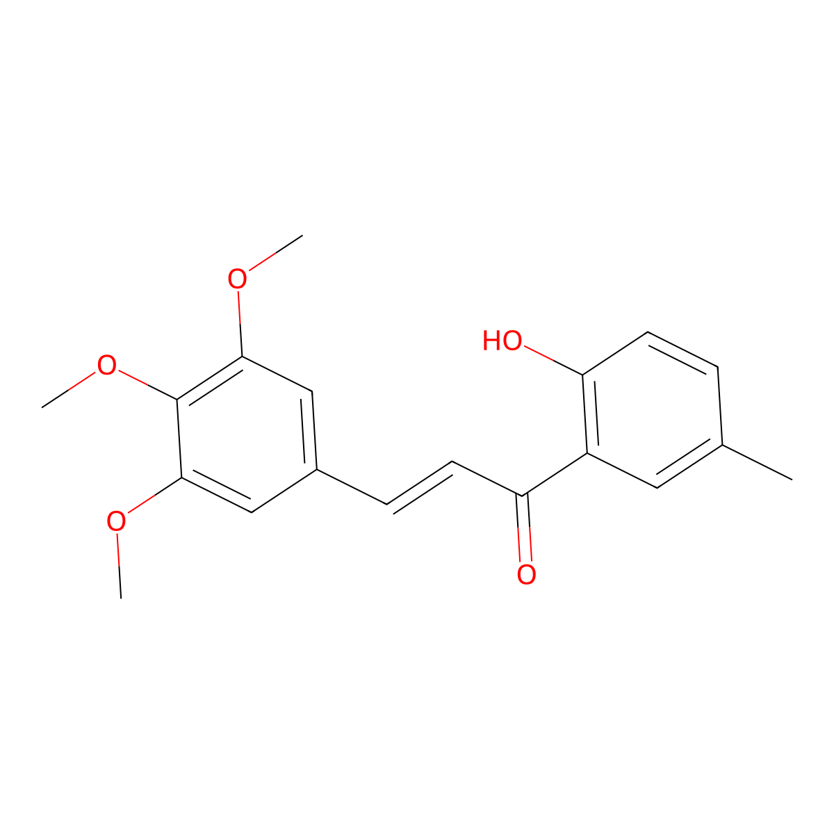 (2E)-1-(2-hydroxy-5-methylphenyl)-3-(3,4,5-trimethoxyphenyl)prop-2-en-1-one molecular structure, CAS 1403817-08-2
