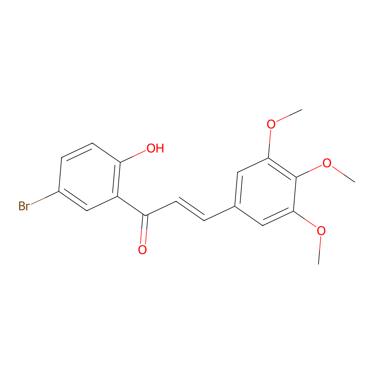 (2E)-1-(5-bromo-2-hydroxyphenyl)-3-(3,4,5-trimethoxyphenyl)prop-2-en-1-one molecular structure, CAS 1403817-13-9