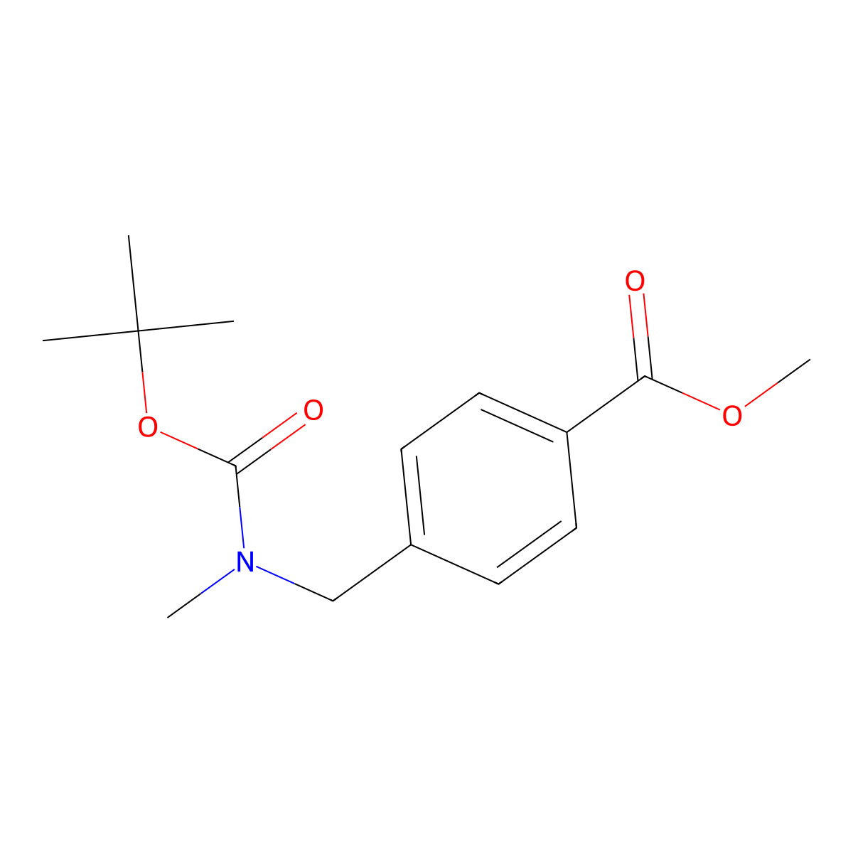 Methyl 4-(((tert-butoxycarbonyl)(methyl)amino)methyl)benzoate molecular structure, CAS 140382-79-2