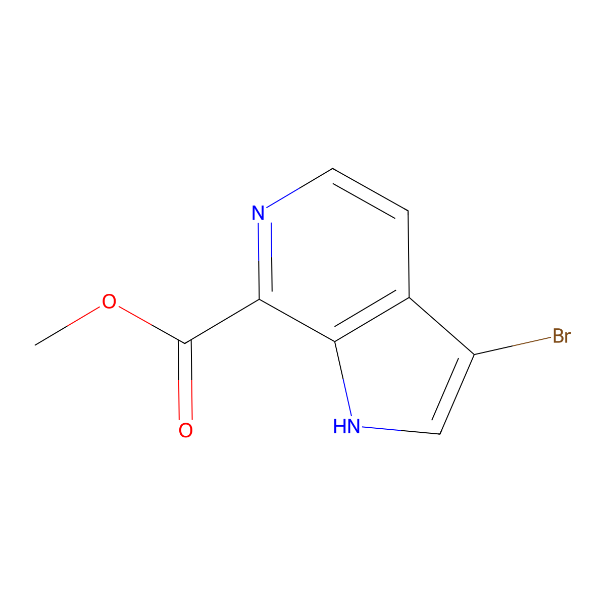 methyl 3-bromo-1H-pyrrolo[2,3-c]pyridine-7-carboxylate molecular structure, CAS 1403821-67-9