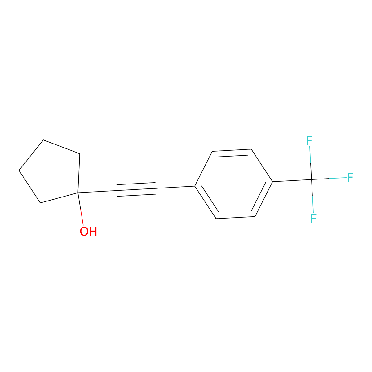 1-[2-[4-(Trifluoromethyl)phenyl]ethynyl]cyclopentanol molecular structure, CAS 1403824-62-3
