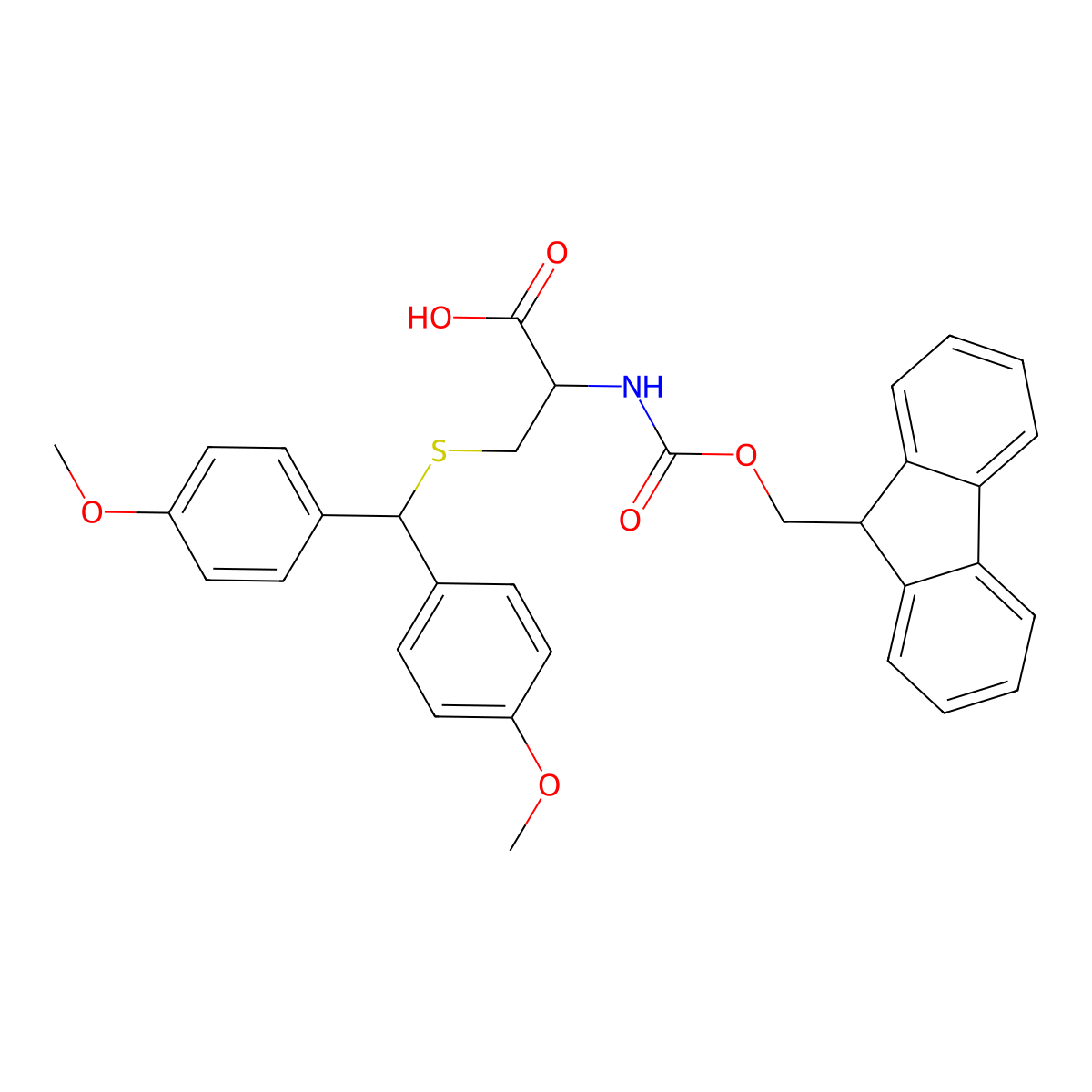 Fmoc-Cys(Ddm)-OH molecular structure, CAS 1403825-56-8