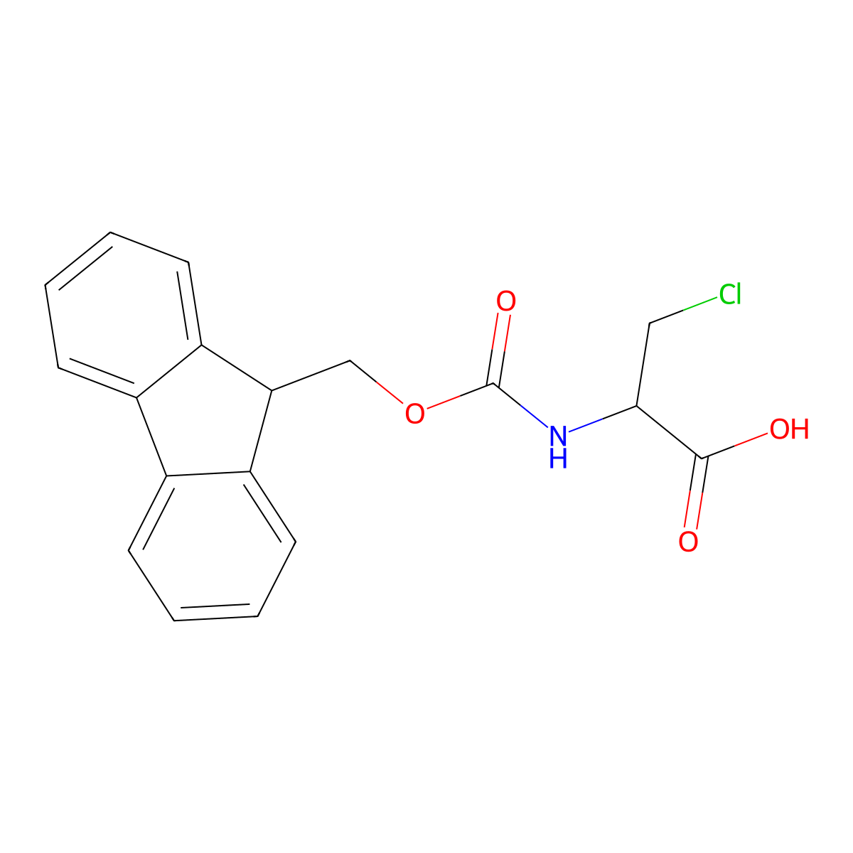 Fmoc-D-Ala(3-Cl)-OH molecular structure, CAS 1403834-71-8