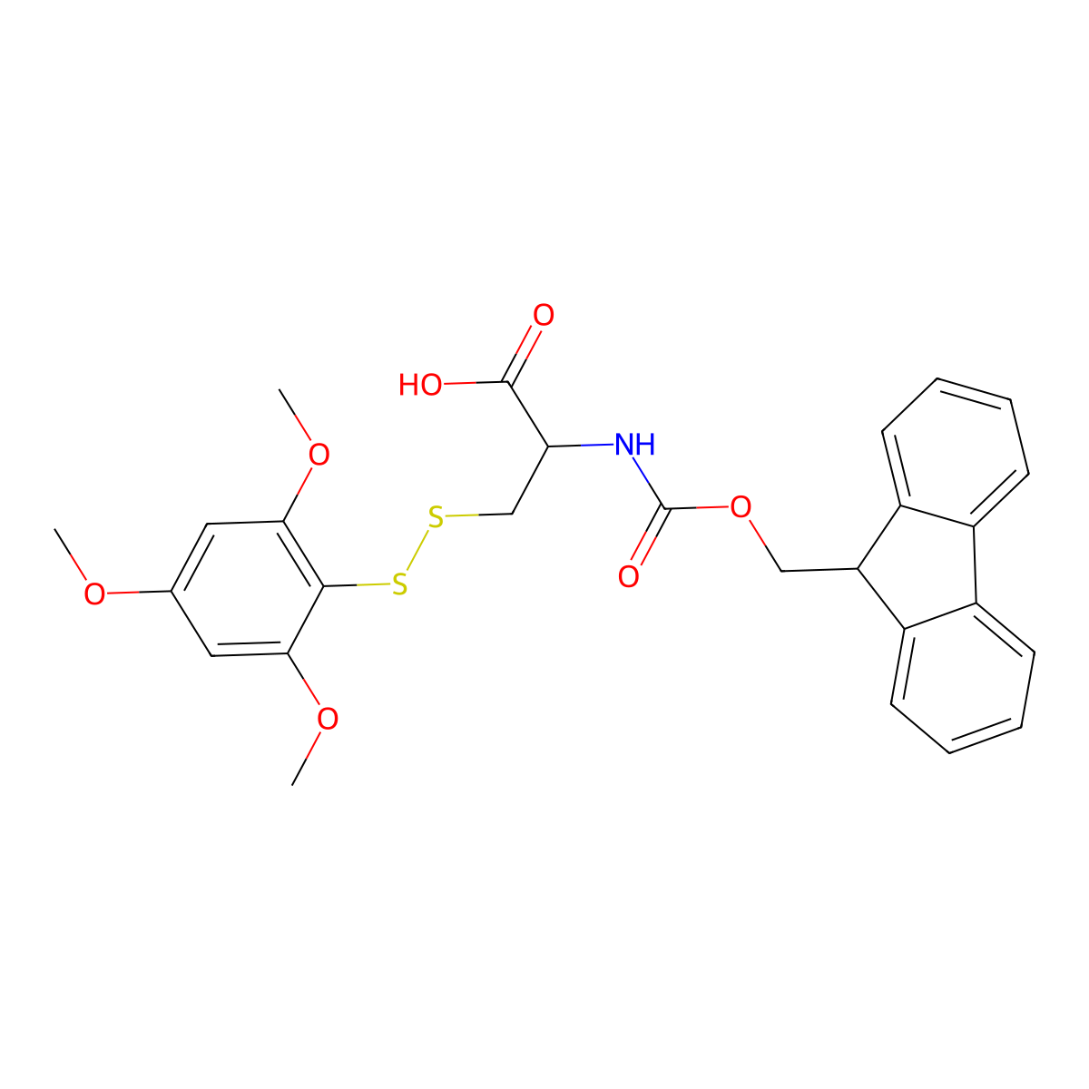 N-alpha-Fmoc-S-2,4,6-trimethoxyphenylthio-L-cysteine molecular structure, CAS 1403834-74-1