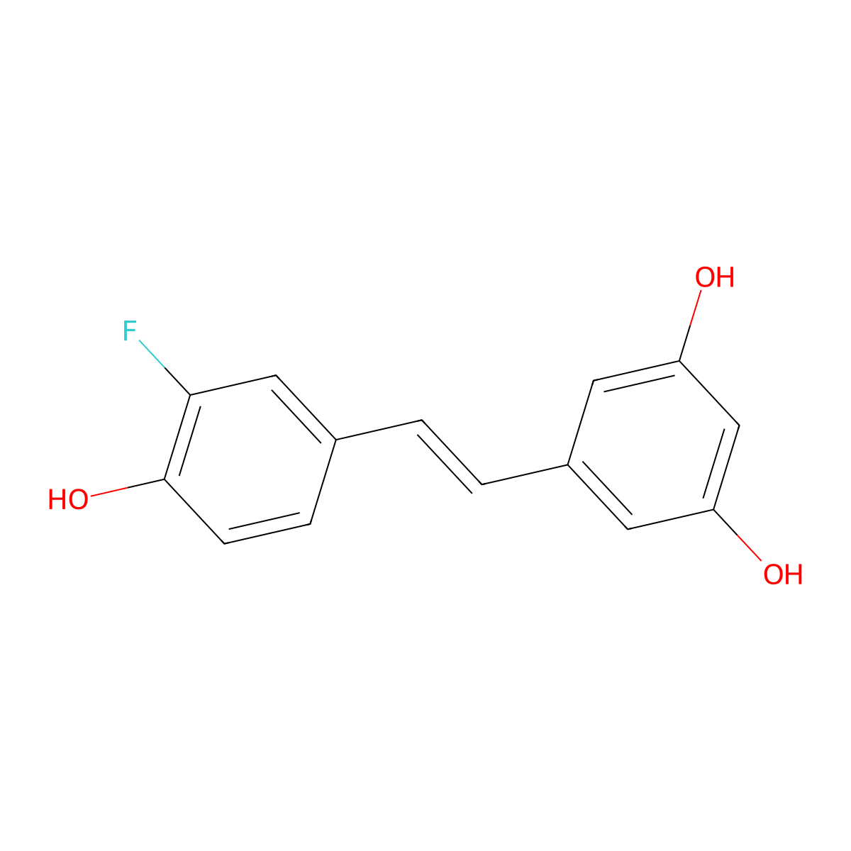 5-[(E)-2-(3-Fluoro-4-Hydroxyphenyl)ethenyl]benzene-1,3-Diol molecular structure, CAS 1403849-68-2