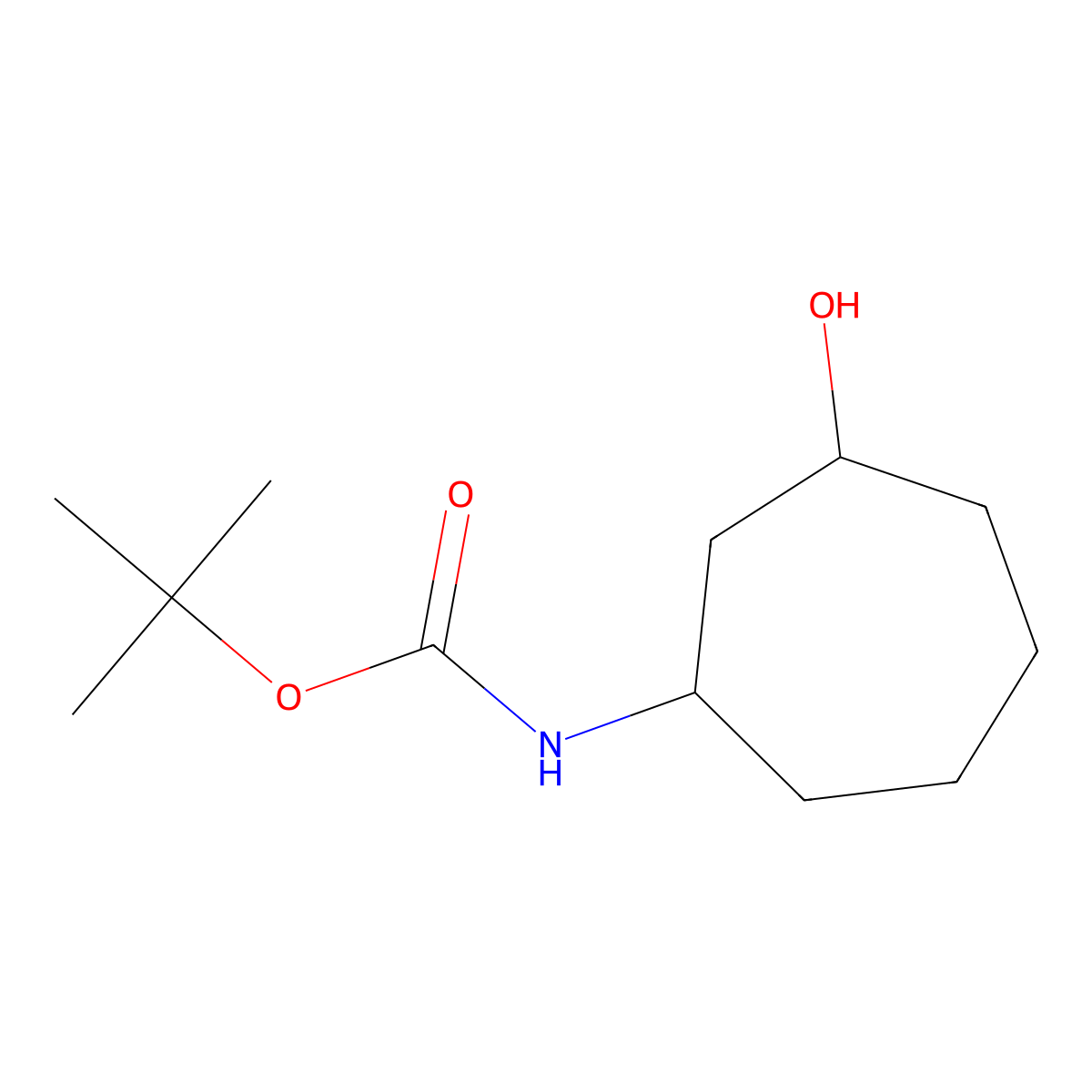 tert-Butyl (1R,3S)-3-hydroxy-cycloheptylcarbamate molecular structure, CAS 1403864-26-5